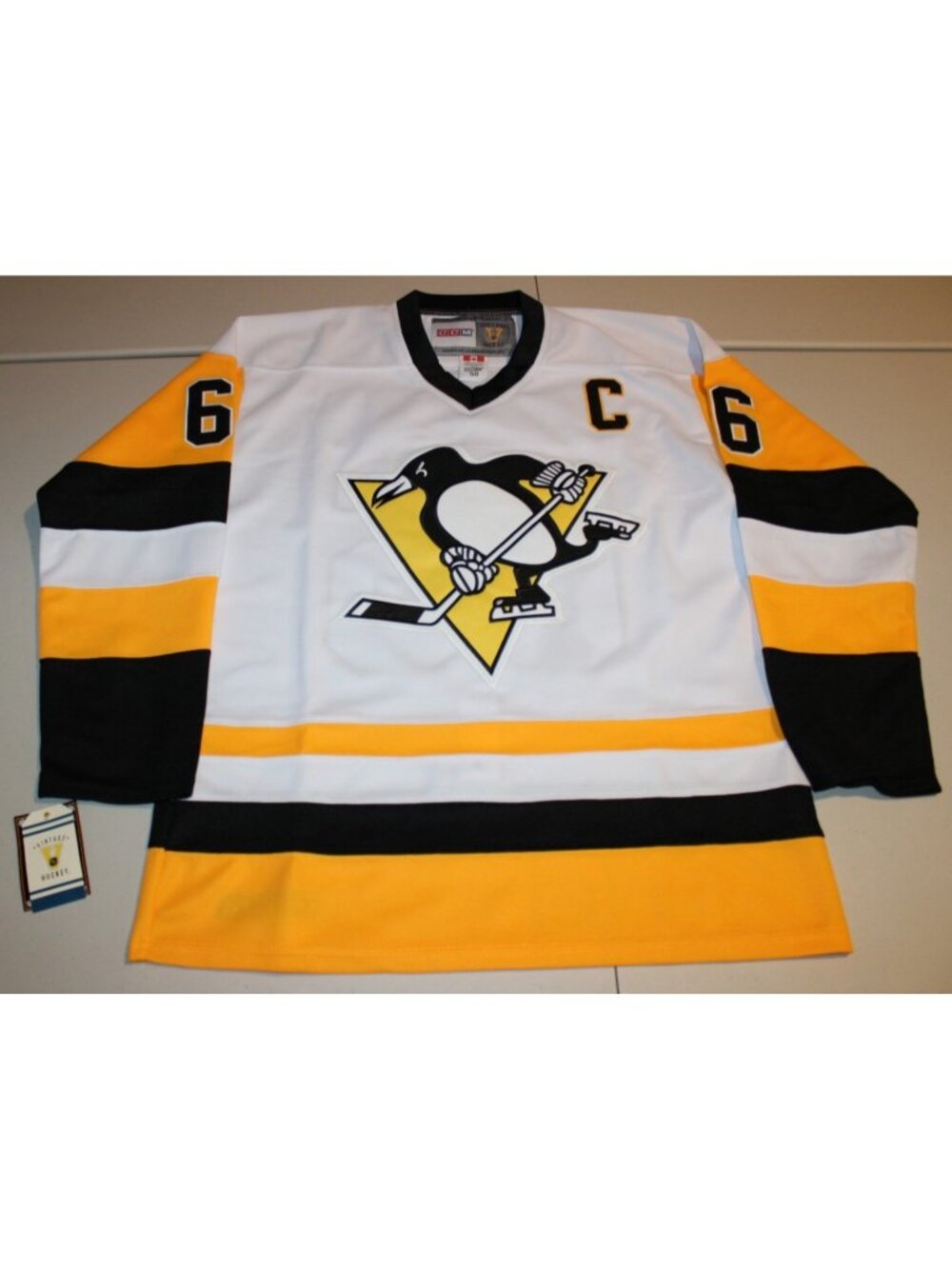 NHL Pittsburgh Penguins Mario Lemieux #66 Sewn Jersey Sz 50 Large CCM White NWT